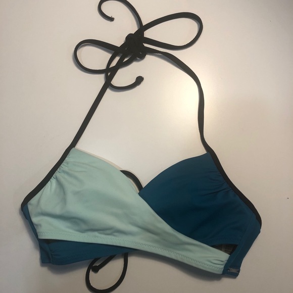 PINK blue crossover bikini top - Picture 1 of 2